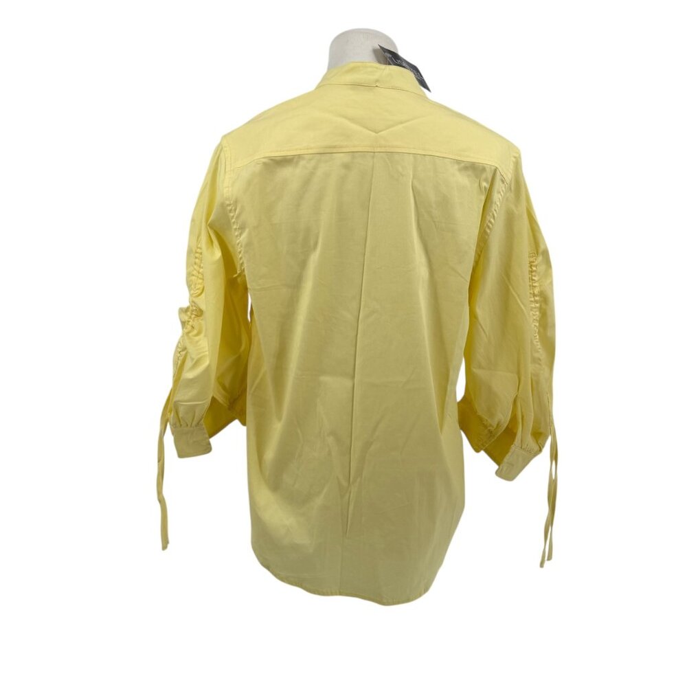 Lisette Montreal Womens Yellow Buttonup Blouse M Cotton Blend - Picture 2 of 14